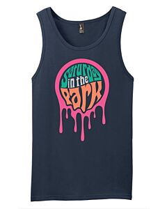 District ® The Concert Tank ® Navy -  Front Back Imprint Drip Logo