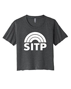 Next Level Apparel® Women’s Festival Cali Crop Dark Grey Tee - Front Imprint SITP 2024 Logo